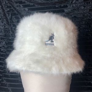 White Angora Kangol Bucket Hat